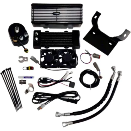PartzBiz HD: 3475404-3.0 Black Ultracool ชุดควบคุมพัดลมคู่ออยล์คูลเลอร์ Reefer Harley Touring PartzBiz HD: 3475404-3.0 Black Ultracool ชุดควบคุมพัดลมคู่ออยล์คูลเลอร์ Reefer Harley Touring