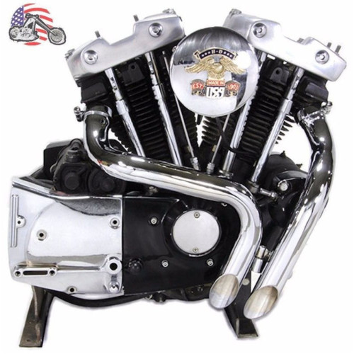 PartzBiz HD: 3481395-1 3/4” Chrome LAF L.A.F. Exhaust Header Set Drag Pipes Harley Ironhead Sportster