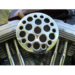 PartzBiz HD 34-0762 + 34-0673 - เครื่องกรองอากาศฝาครอบ Chrome เจาะศักดิ์สิทธิ์พร้อมอะแดปเตอร์คาร์บูเรเตอร์ S&S Super E PartzBiz HD 34-0762 + 34-0673 - เครื่องกรองอากาศฝาครอบ Chrome เจาะศักดิ์สิทธิ์พร้อมอะแดปเตอร์คาร์บูเรเตอร์ S&S Super E