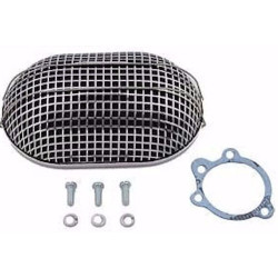 PartzBiz HD 34-0040 - Chrome Turbo Mesh Air Cleaner Keihin Bendix คาร์บูเรเตอร์ผีเสื้อ Harley FL FX XL