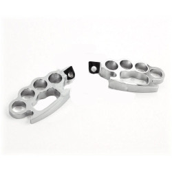 PartzBiz HD 27-0621 - Chrome Knuckle Footpegs หมุดชุดคู่ชาย Mount Harley Chopper Bobber Custom XL