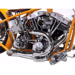 PartzBiz HD 29-0822 - Chrome 2 เป็น 1 Lake Pipes Exhaust Headers 70Up Harley Shovelhead Custom Chopper PartzBiz HD 29-0822 - Chrome 2 เป็น 1 Lake Pipes Exhaust Headers 70Up Harley Shovelhead Custom Chopper