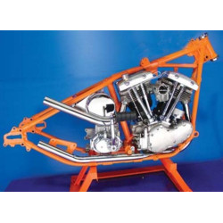 PartzBiz HD 29-0090 - Paughco Chrome Up Sweep Drag Exhaust Header Pipes Harley Generator Shovelhead