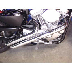 PartzBiz HD 30-0987 - Radii Chrome 2‚” Viper Sideshots Drag ท่อไอเสีย 2004-2013 Harley Sportster XL