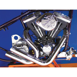 PartzBiz HD 30-0543 - Radii Chrome Stacked Exhaust Drag Pipes Header 2 1/4‚” 1985-2006 Harley Softail