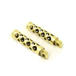 PartzBiz HD 27-1765 - Brass Swiss Cheese Hole Shot Foot Peg Set Pair Male Mount Harley Chopper Bobber PartzBiz HD 27-1765 - Brass Swiss Cheese Hole Shot Foot Peg Set Pair Male Mount Harley Chopper Bobber