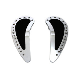 PartzBiz HD 27-0824 - บอร์ดวางเท้าคนขับ Chrome Half Moon ของ Rider Chrome จับคู่ Harley Touring Softail FLST PartzBiz HD 27-0824 - บอร์ดวางเท้าคนขับ Chrome Half Moon ของ Rider Chrome จับคู่ Harley Touring Softail FLST