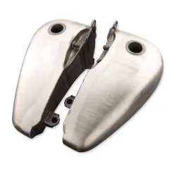 PartzBiz HD 38-0152 - 5 Gallon Flatside Fat Bob Fuel Split Gas Tank Set Evo 1984-1999 Harley Softail