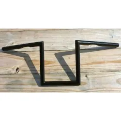 PartzBiz HD 25-0428BLK - 60’s Style 8” Black Z Handle Bars 1” Handlebars Dimpled Unknurled Custom Harley