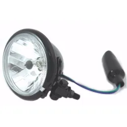 PartzBiz HD 33-4072 - 4 1/2” 4.5” Black Bates Style H4 Headlight Headlamp Harley Chopper Bobber Custom