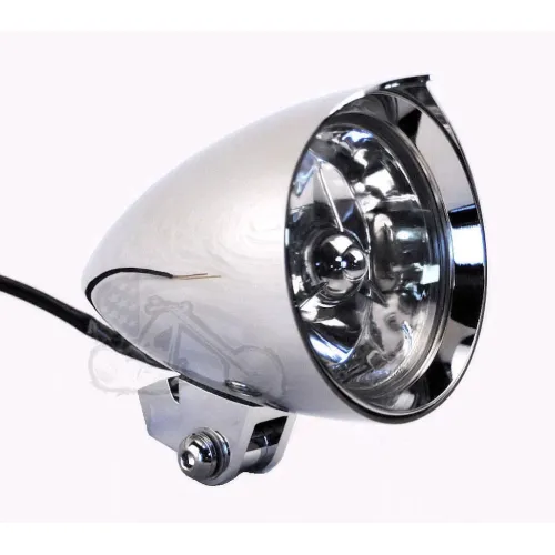 PartzBiz HD: 3442417-4.5” X 7” Chrome Billet Fang Headlight Harley Chopper Bobber Springer Softail