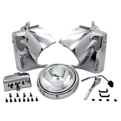 PartzBiz HD 24-0355 - Chrome 7‚” ไฟหน้าฝาครอบไฟหน้า Nacelle Assembly 86-2013 Harley Road King FLHR