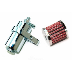 PartzBiz HD 40-0595 - Chrome Oil Collector สามารถเครื่องยนต์ถัง Breather Harley Chopper Pan Shovel Head Evo