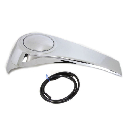 PartzBiz HD: 3448615-Chrome Smooth Custom ถังแก๊ส Dash Cover ฝาปิดฝาถังน้ำมัน 03-07 Harley Touring