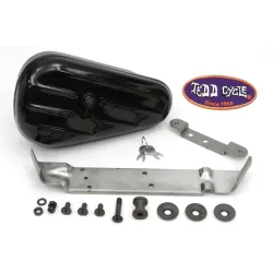 PartzBiz HD 50-0621 - FL Black Rigid Tool Box Mount Mounting Kit Harley Panhead Hardtail Hydra Glide