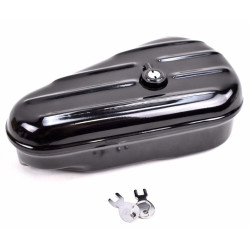 PartzBiz HD 50-0601 - Gloss Black Oval Right Side Toolbox Tool Box Harley Softail Chopper Bobber