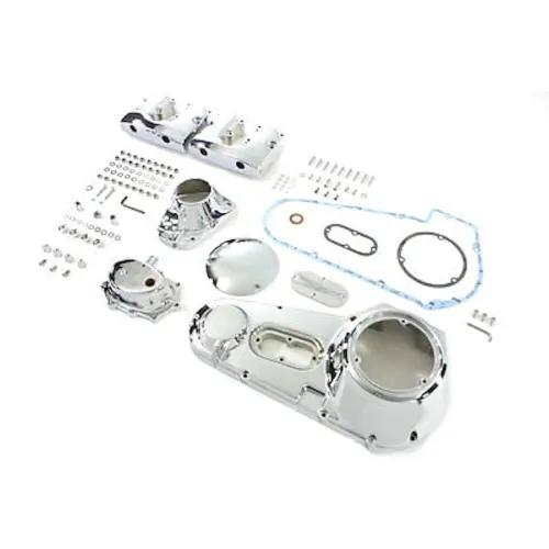 PartzBiz HD: 3446093-Chrome Shovelhead Dress Up Kit Rocker Primary Cam Cover Harley Shovel FL FLH PartzBiz HD: 3446093-Chrome Shovelhead Dress Up Kit Rocker Primary Cam Cover Harley Shovel FL FLH
