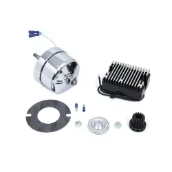 PartzBiz HD 32-1781 - Chrome Generator Alternator 12 Volt 17 Amp Conversion Kit Harley Flathead 45‚” WL