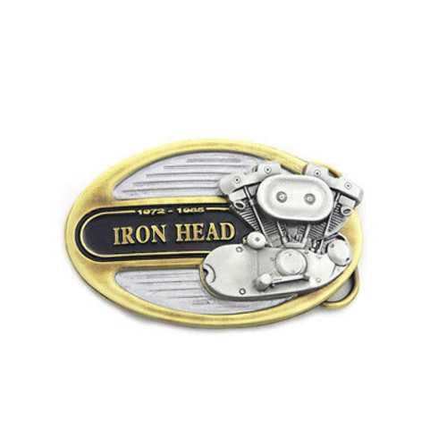 PartzBiz HD: 3449529-Ironhead Sportster Harley Engine Motor Apparel Belt Buckle Emblem 1972 To 1985