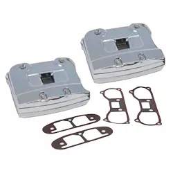 PartzBiz HD 42-0754 - Chrome Rocker Box ครอบคลุมปะเก็นแข็ง 1984-1991 Harley Dyna Softail Touring EVO PartzBiz HD 42-0754 - Chrome Rocker Box ครอบคลุมปะเก็นแข็ง 1984-1991 Harley Dyna Softail Touring EVO