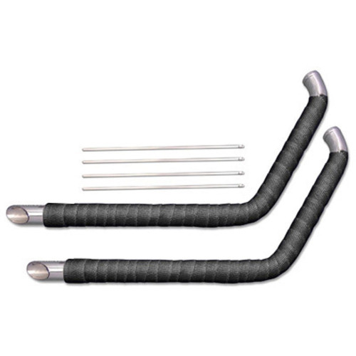 PartzBiz HD: 3441360-1 3/4” Chrome Slash Cut Header Wrap Drag Pipes Exhaust 1986-03 Harley Sportster