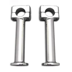 PartzBiz HD 25-2201 - Paughco / V-Twin 5‚” ชุดขาตั้ง Chrome Post Risers คู่ Harley Chopper Bobber Springer