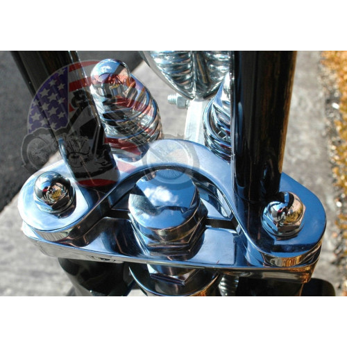PartzBiz HD: 3456694-Springer Handlebar Tree Adapter Top Clamp 3.5″ Wide Risers Harley DNA Paughco