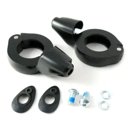 PartzBiz HD 33-1497 - 39mm Black Front Fork Tube Turn Signal Relocation Kit Harley Sportster Dyna FXR