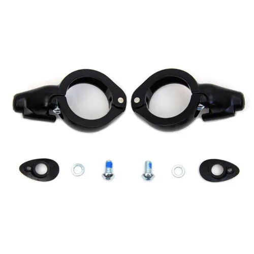 PartzBiz HD: 3442618-49mm Black Front Fork Tube Turn Signal Relocation Kit Harley Softail & Dyna