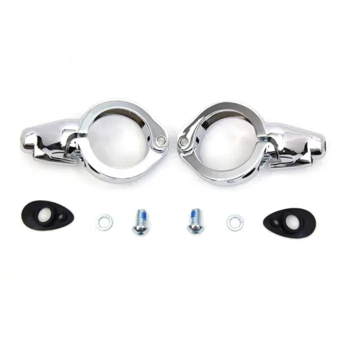 PartzBiz HD: 3442620-49mm Chrome Front Fork Tube Turn Signal Relocation Kit Harley Softail & Dyna