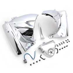 PartzBiz HD 24-1670 - ไฟหน้าไฟหน้าแบบโครเมียมชุด Nacelle สำหรับ Harley Touring Electra Glide PartzBiz HD 24-1670 - ไฟหน้าไฟหน้าแบบโครเมียมชุด Nacelle สำหรับ Harley Touring Electra Glide