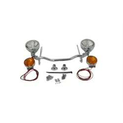 PartzBiz HD 33-2205 - V-Twin ด้านหน้า Chrome Spotlamp ผ่านไฟเลี้ยว Harley Softail 1986-2001 PartzBiz HD 33-2205 - V-Twin ด้านหน้า Chrome Spotlamp ผ่านไฟเลี้ยว Harley Softail 1986-2001