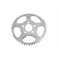 PartzBiz HD 19-0674 - 5 Spoke Chrome 48 ฟันเฟืองแบนด้านหลัง 1973-1999 Harley Chopper Bobber