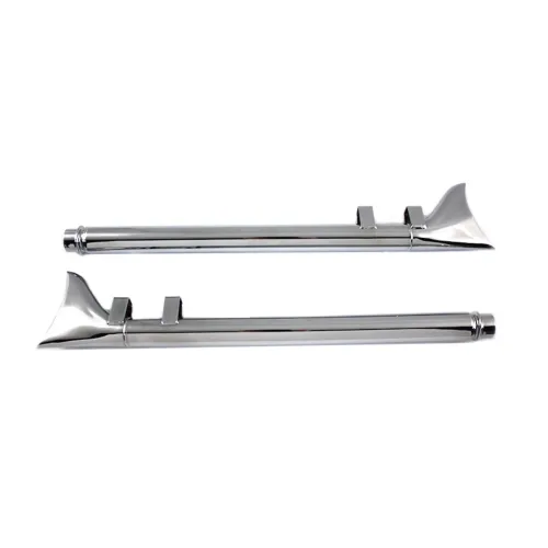 PartzBiz HD: 3445430-Chrome Fishtail หางปลาหาง Slip-On Mufflers ท่อไอเสีย 85-94 Harley Touring