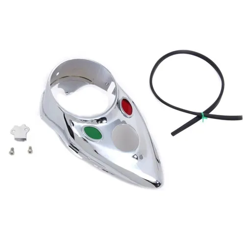 PartzBiz HD: 3447819-Chrome Cateye Speedometer Gas Tank Dash Panel Cover Harley WL Knucklehead 45ci