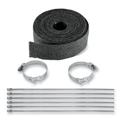 PartzBiz HD 26523 - Vance & Hines Black Exhaust Pipe 25' Header Wrap Kit Clamps Harley Chopper 26523 PartzBiz HD 26523 - Vance & Hines Black Exhaust Pipe 25' Header Wrap Kit Clamps Harley Chopper 26523