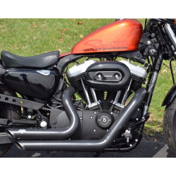 PartzBiz HD 47219 - Vance & Hines Black Staggered Shortshots Exhaust Pipes Harley Sportster XL 04-13 PartzBiz HD 47219 - Vance & Hines Black Staggered Shortshots Exhaust Pipes Harley Sportster XL 04-13
